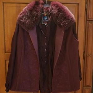 Ellen Tracy FOX SILK VEST